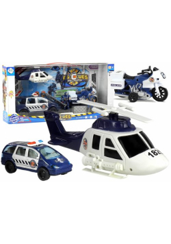 Zestaw Policja Helikopter Auto Policyjne Motocykl