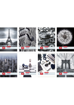 Zeszyt A5 Black&White w kratkę 60 kartek 5 sztuk mix