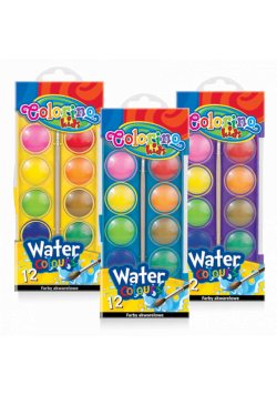 Farby akwarelowe Colorino Kids duża pastylka standard 12 kolorów