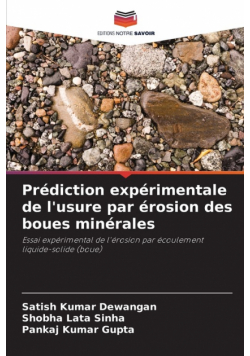Prédiction expérimentale de l'usure par érosion des boues minérales