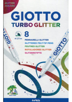 Giotto Flamastry Turbo Glitter 8 sztuk