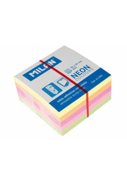 Karteczki Milan samoprzylepne kostka neon 50x50mm 12 sztuk
