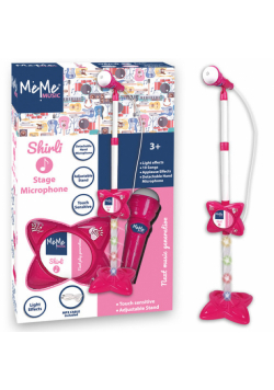 MeMe Music Mikrofon sceniczny ze statywem różowy