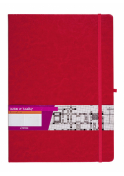 Notes A4 z gumką Formalizm kratka czerwony