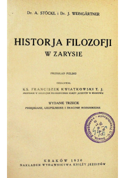 Historja Filozofji w Zarysie 1930 r.
