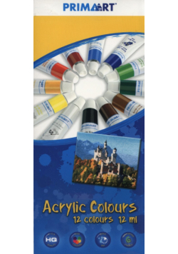 Farby akrylowe Prima Art 12 kolorów 12 ml w tubie