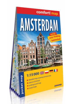 Amsterdam laminowany plan miasta 1:15 000- mapa kieszonkowa