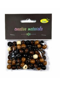 Koraliki drewniane naturalny mix 10mm 25g