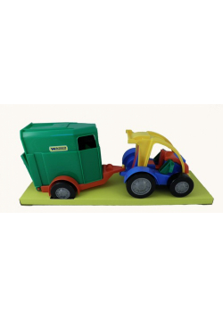 Auto z przyczepą na konia