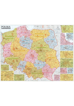 Polska mapa kodów pocztowych 1:685 ścienna