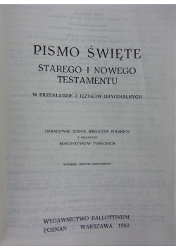 Pismo Święte Starego i Nowego Testamentu