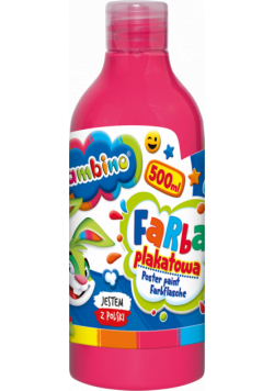 Farba plakatowa 500ml BAMBINO w butelce różowa