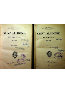 Saint Alphonse De Liguori Tom 1 i 2   1900r.