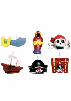 Świeczki figurki Pirates Map 6szt.