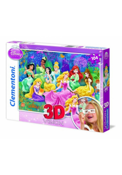 Puzzle 104 3D Vision Disney Księżniczki