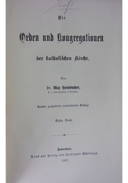 Orden und kongregationen der katolichen Kirche, 1907 r.