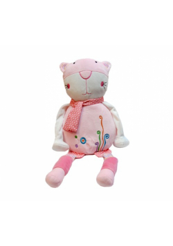 Kot Figuś siedzący różowy 30cm