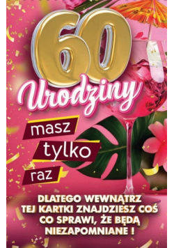 Karnet Urodziny z nakładką na butelkę 60