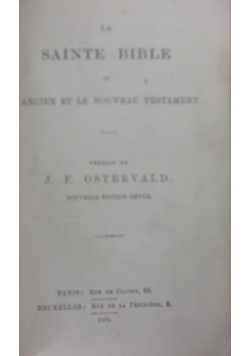 La Sainte Bible, 1884r.