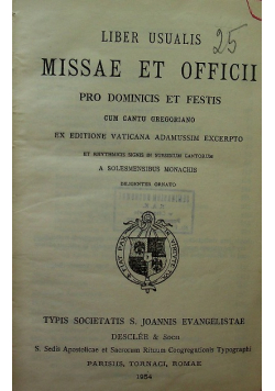 Usualis missae et officii 1954