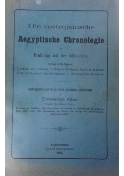 Aegyptische Chronologie ,1896r.