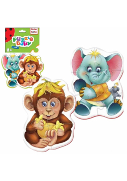 Piankowe puzzle małpka i słoń