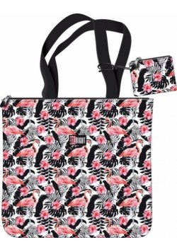 Torba na ramię + portfelik  St.Right Flamingo Pink & Black