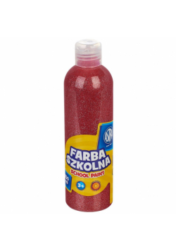 Farba szkolna naturalna tempera Astra 250 ml brokatowa czerwona (koral)