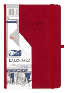 Kalendarz 2025 A5 tygodniowy Jazz czerwony