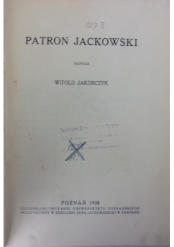 Patron Jackowski, 1938 r.