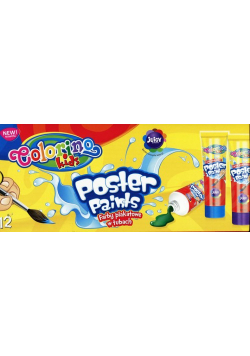 Farby plakatowe w tubach 30 ml 12 kolorów Colorino Kids