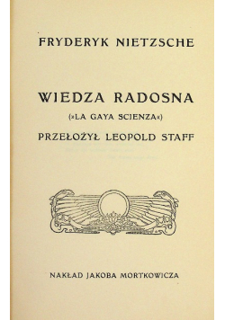 Nietzsche wiedza radosna 1907