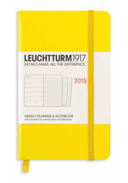 Kalendarz 2015 z notatnikiem Pocket Leuchtturm1917 tygodniowy cytrynowy