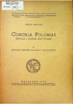 Concilia Poloniae źródła i studia krytyczne Tom 3 1949 r.