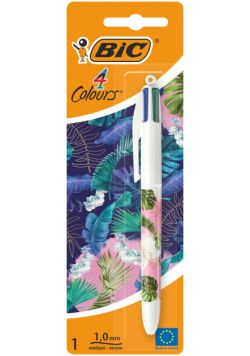 Długopis BIC 4 Colours Message Botanical AST blister 1 szt. mix