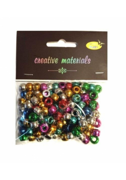 Koraliki metalowe 6mm 36g 150szt MIX