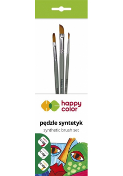Zestaw pędzli syntetycznych B 3szt HAPPY COLOR