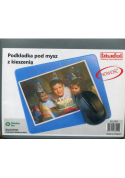 Podkładka pod mysz z kieszenią srebrna