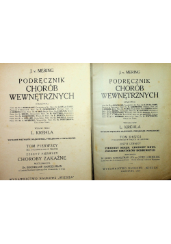Podręcznik chorób wewnętrznych Tom 1 i 2 1927 r.