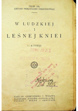 W ludzkiej i leśnej kniei 1923r.