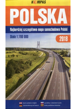 Polska Najbardziej szczegółowa mapa samochodowa Polski 1 : 700 000