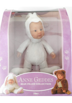 Lalka Anne Geddes Siedzący króliczek biały
