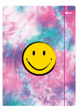 Teczka A4+ kartonowa z gumką SMILE różowa Happy Color 10 szt.