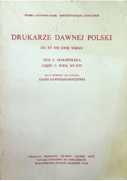 Drukarze dawnej Polski Tom 1 Część 2