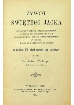 Żywot Świętego Jacka 1894 r.