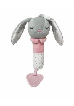 Zabawka z dźwiękiem króliczek szary 17cm