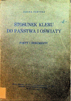 Stosunek kleru do państwa i oświaty 1934 r.