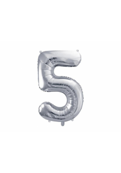 Balon foliowy 5 srebrny 72cm