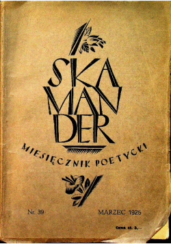 Skamander Miesięcznik poetycki Nr 39 1925 r.