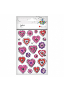 Naklejki foliowe serca mix 23szt
